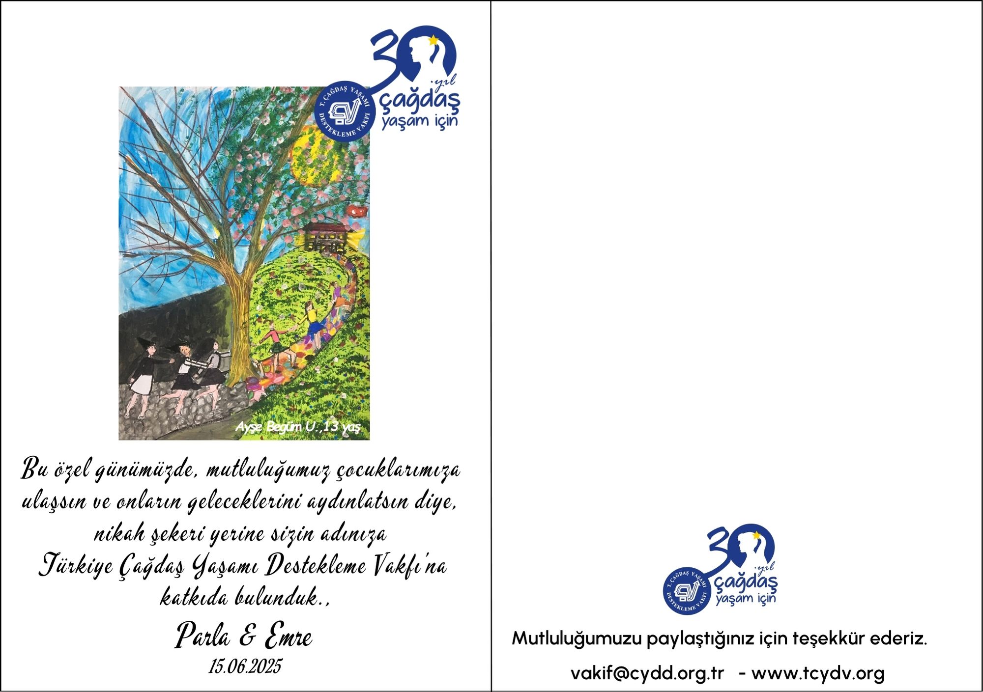 Sertifika Neşeli Çocuklar A6 Nikah