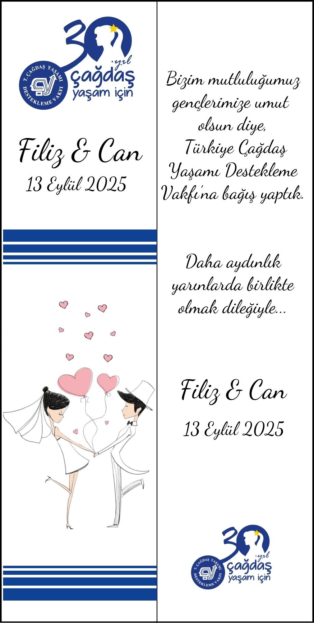 Kitap Ayracı El Ele Karton Nikah