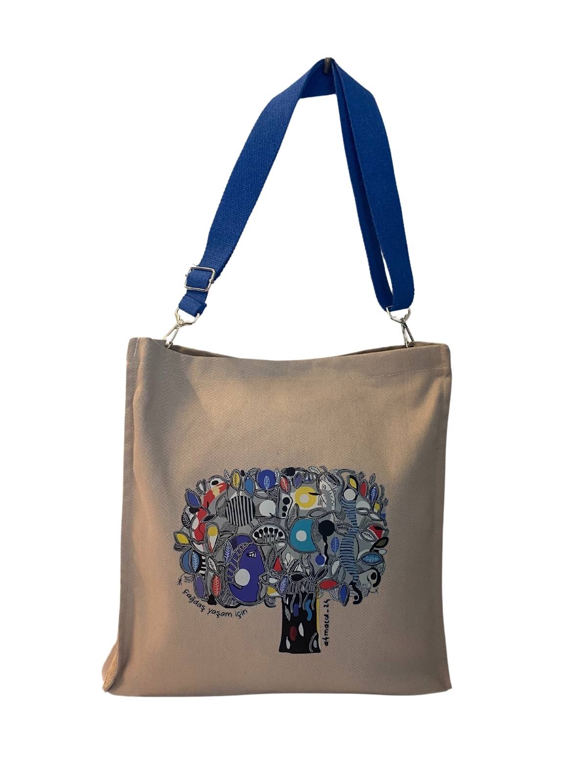 Çanta Zeytin Ağacı - Saks Mavi